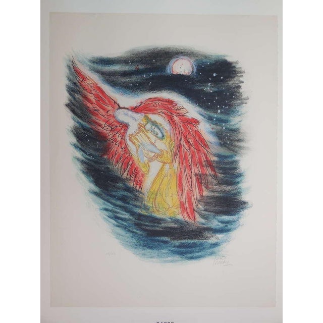 1970s Reuven Rubin, Large Israeli Bible Lithograph, King David by Reuven Rubin Hand Signed, 1972 For Sale - Image 5 of 5