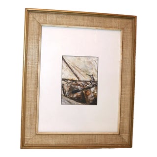 1990s Original John Mubiru African Abstract Expressionism the Dhows Oil Painting Art For Sale