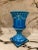 French Vintage Turquoise Porcelain French Vase For Sale - Image 3 of 6