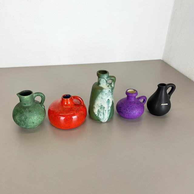 Multicolor Ceramic Pottery Vases from Otto Keramik, Germany, 1970s, Set of 5 For Sale - Image 4 of 18