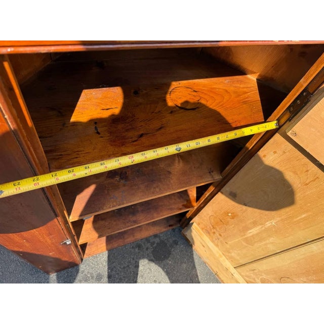 Brown Antique Early American Primitive Style Corner Cabinet For Sale - Image 8 of 17