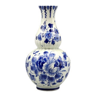 Dutch Delft Knobble Gourd Vase For Sale