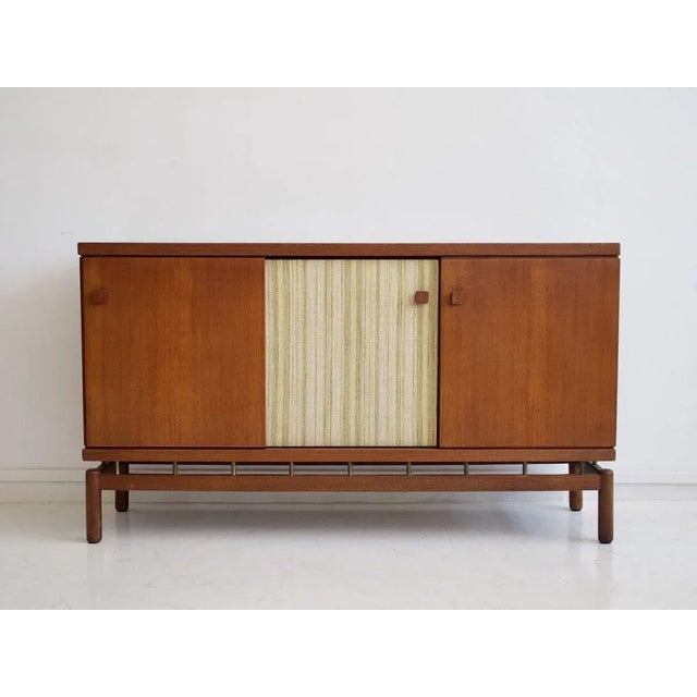 Teak Sideboard with Fabric and Brass Details by Ilmari Tapiovaara for La Permanente Mobili Cantù, 1960s For Sale - Image 15 of 15