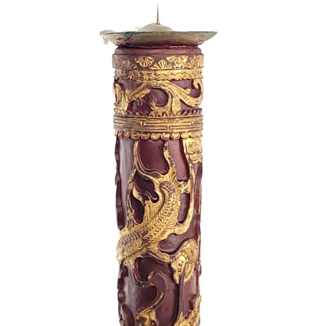 Pair of Chinese Giltwood Candle Stands, Circa 1830 For Sale In San Francisco - Image 6 of 10