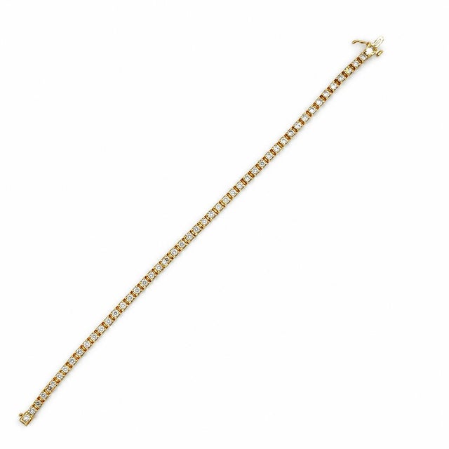 Contemporary 14k Diamond Tennis Bracelet For Sale - Image 3 of 3