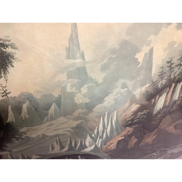 Antique Framed Print by Louis Bélanger View of the Source of the Arveiron Circa 1773 For Sale - Image 4 of 8