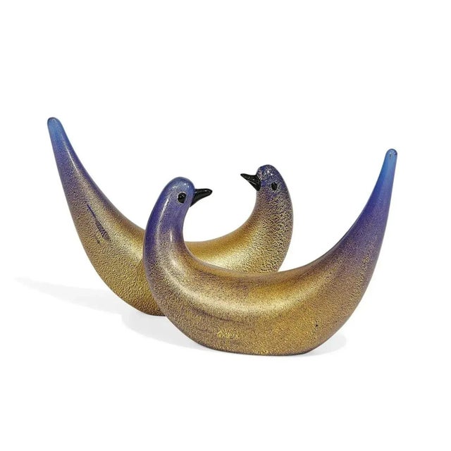 Vetreria Fratelli Toso 1940s Dino Martens for Vetreria Aureliano Toso, Golden Dove a Pair, Murano, Italy For Sale - Image 4 of 6