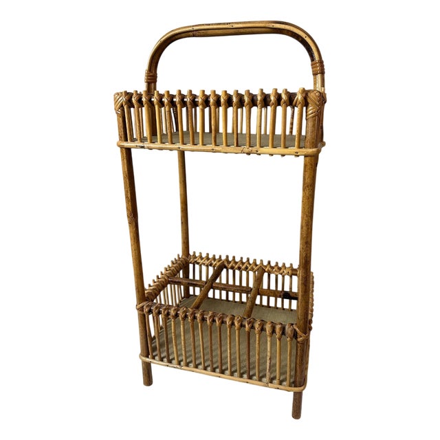 Vintage Rattan Bottle Holder, 1960 For Sale