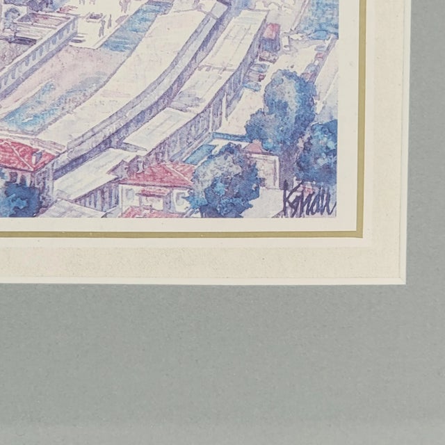 Suleymaniye Mosque Istanbul Watercolor Print Signed & Framed For Sale - Image 4 of 10