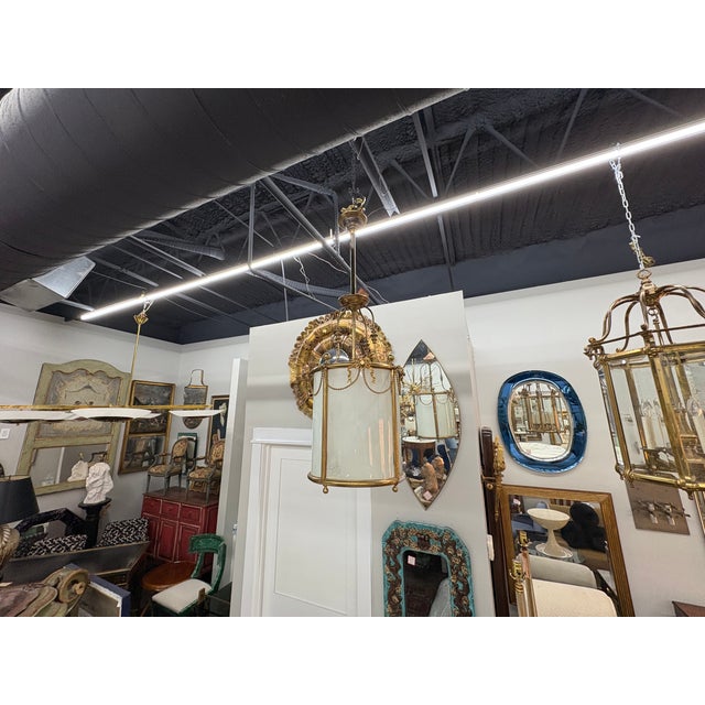 Bronze 1940s French Louis XVI Style Bronze Lantern For Sale - Image 8 of 16