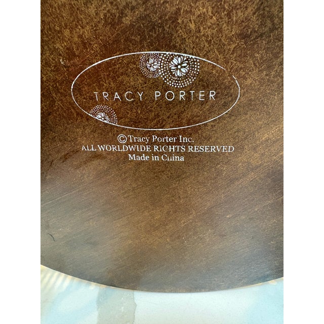 Green Vintage Tracy Porter "Fantine" 2 Tiered Server For Sale - Image 8 of 10