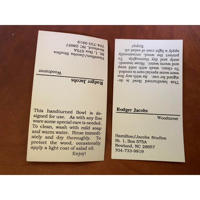 1970s Large Turned Cherry Wood Bowl Rodger Jacobs Artist Craftsman For Sale - Image 11 of 12