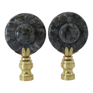 Semi- Precious Jasper Stone Finials by C. Damien Fox, a Pair. For Sale