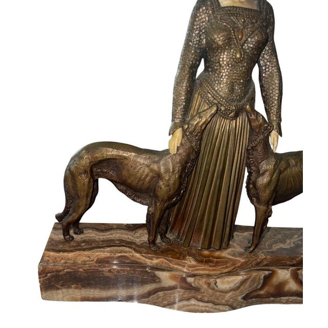 Early 20th Century Art Deco Sculpture "Amies Toujours (Friends Forever)" by Demetre Chiparus For Sale - Image 4 of 7