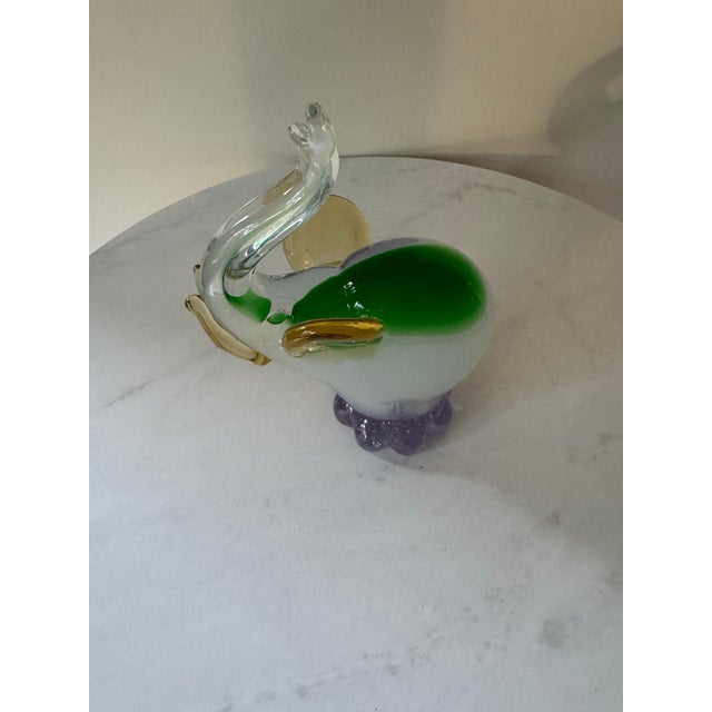 Hand-Blown Art Glass Lucky Elephant Figurine — Sommerso Multi-Color, Murano Style For Sale In New York - Image 6 of 6
