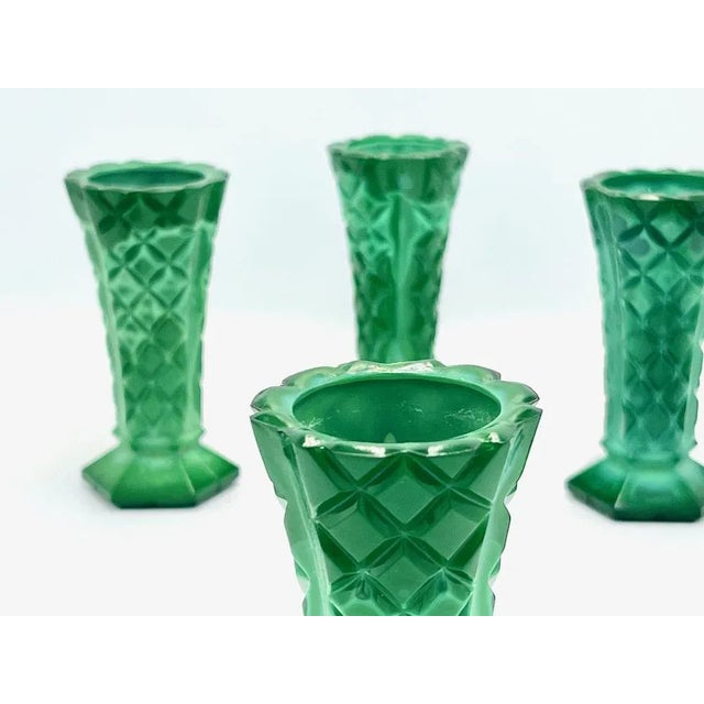 1980s Bohemian Glass & Malachite Vases or Liquer Glasses, 1980s, Set of 6 For Sale - Image 5 of 6