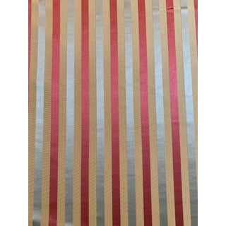 Scalamandre Silk/Cotton Stripe in Red, Beige and Blue Stripes Fabric For Sale