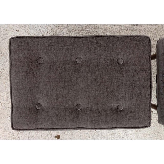 Mid Century Benches With Walnut Legs and Brass Sabots For Sale In New York - Image 6 of 11