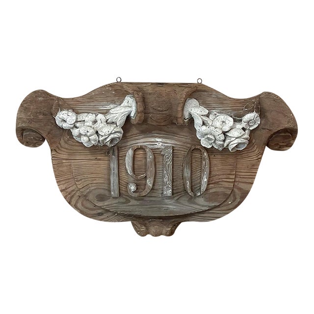 19th Century HandCarved French Neoclassical Address Plaque Chairish