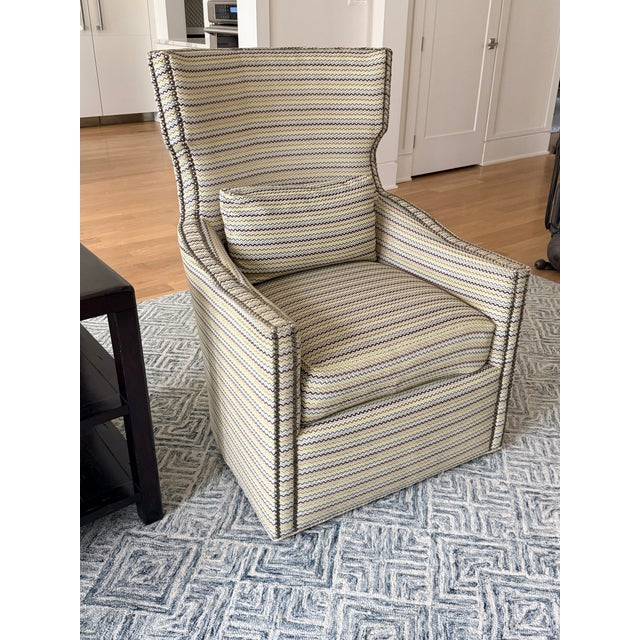 Pair Duralee Swivel Chairs For Sale - Image 9 of 12