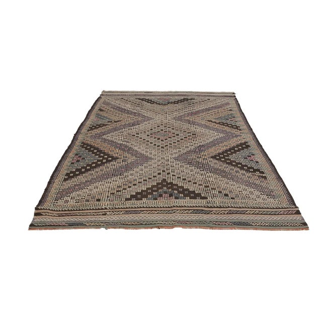 Embroidered vintage handwoven kilim rug from Denizli region of Turkey. Approximatelly 50-60 years old. In very good...