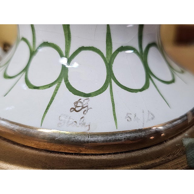 Vintage 1950s–60s Capodimonte / Neoclassical Table Lamp – Signed “Dj Italy 54/D” – 30" For Sale - Image 15 of 18
