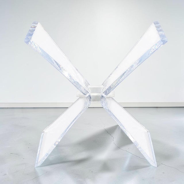 Minimalism 1970s Vintage Lucite Butterfly Console Base For Sale - Image 3 of 8