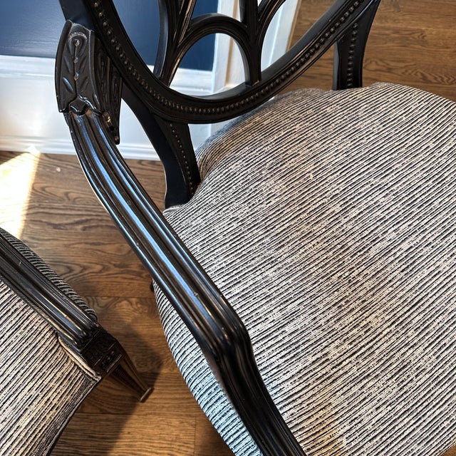 Black Pair of Ethan Allen Spider Back Chairs For Sale - Image 8 of 12