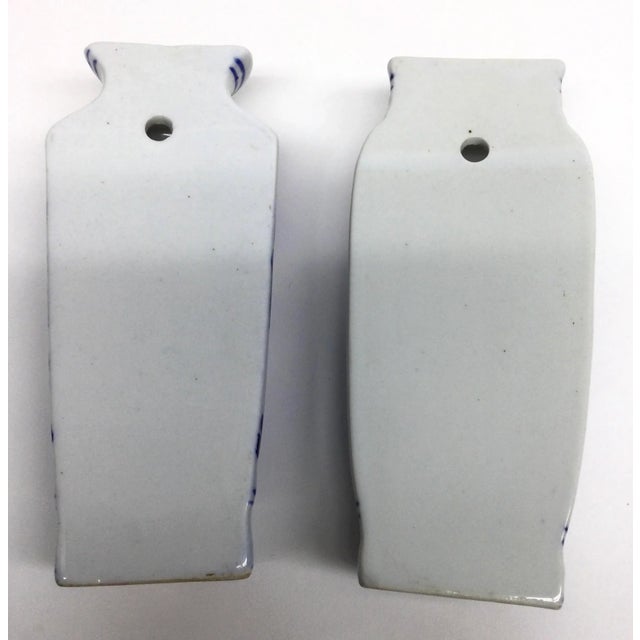 Vintage Cobalt Blue Chinese Half Vase Wall Scones For Sale - Image 12 of 13