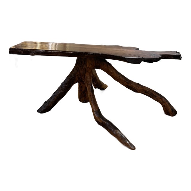 Late 20th Century Studio Style Tree Trunk Table For Sale