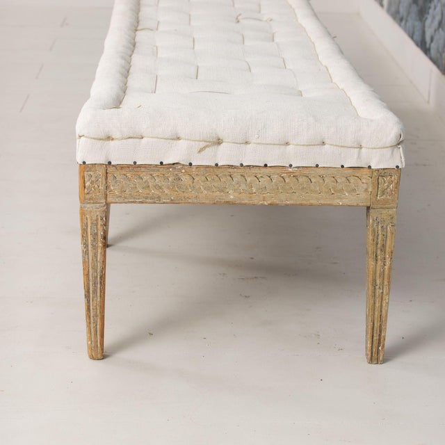 19th C. Swedish Gustavian Period Footstool or Bench in Original Paint For Sale - Image 15 of 18