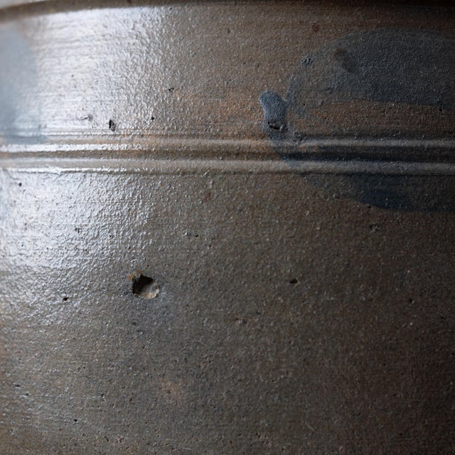 Ceramic Virginia Stoneware Blue Slip Crock For Sale - Image 7 of 9