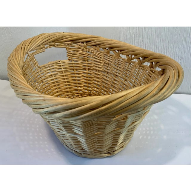 Vintage Wicker Oval Shaped Basket For Sale In Dallas - Image 6 of 9