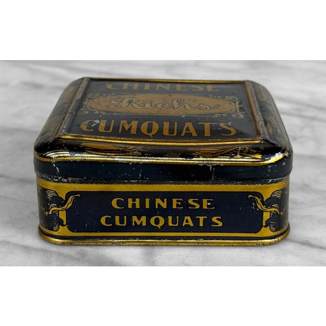 Antique Art Nouveau "Rich's Chinese Cumquat" Advertising Candy Tin Box For Sale - Image 4 of 11