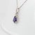 2020s Purple Sapphire Pendant With Natural Diamonds Accents: Solid 14k Gold, 7x5mm For Sale - Image 5 of 9
