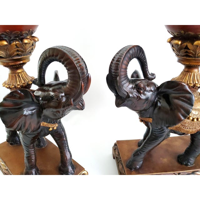 Metal Lamps Elephants Pair For Sale - Image 7 of 12
