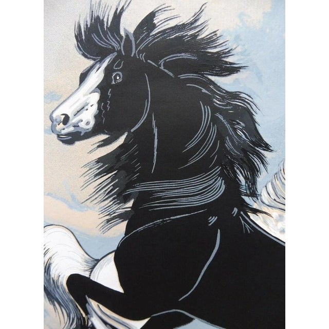 Virgil, Study of Stallions, 1970s, Watercolor & Ink, Framed For Sale - Image 12 of 14