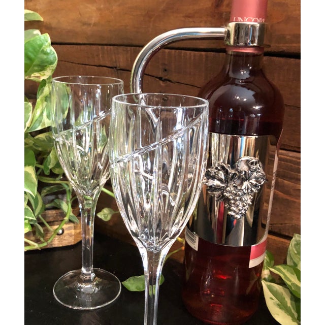 Set of 6 Contemporary Wine Glasses Mikasa Uptown Cut Crystal Chairish