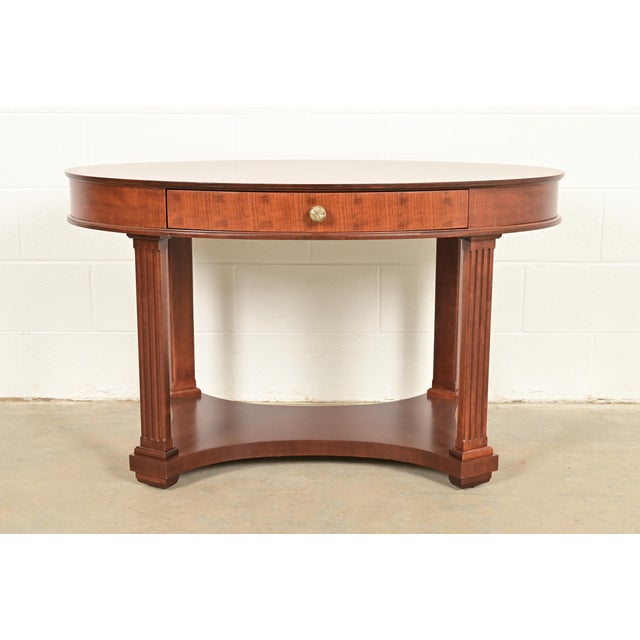An exceptional French Empire, Regency, or Biedermeier style library table, desk, or center table By Baker Furniture USA,...
