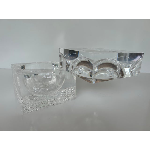 1970's Albrizzi Lucite "Cubed" Box With Interior Sphere and Textured "Ice" Base For Sale - Image 11 of 11