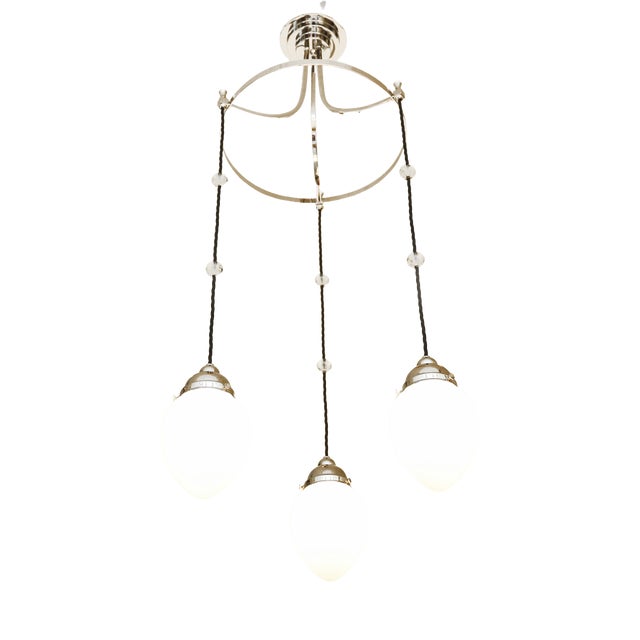 Art Nouveau Glasss Chandelier, 1890s For Sale