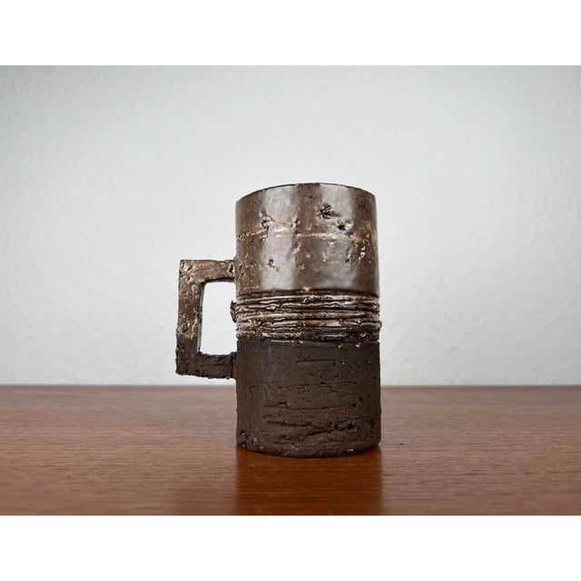 Mid-Century Modern Danish Studio Pottery Mug Vase by Robert Rob Bentsen, 1960s For Sale - Image 6 of 17