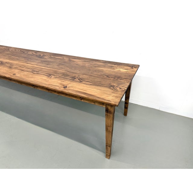 Large Pine Farmhouse Table with Spindle Legs, 1950s For Sale - Image 10 of 18