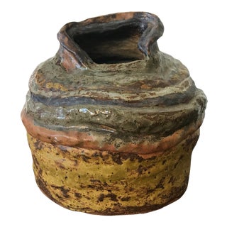 Vintage Mid Century Stoneware Era Ceramic Studio Pottery Planter For Sale