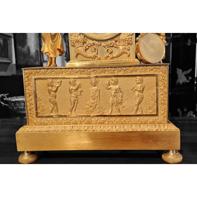 Empire Golden Bronze Pendulum, France For Sale - Image 6 of 11