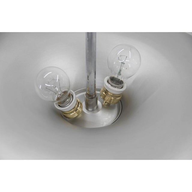 Bauhaus UFO Chandelier in Chrome & Glass, Czech Republic, 1930s For Sale - Image 12 of 15