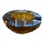 1970s Modernist Blue and Brown Faceted Murano Glass Round Bowl by Mandruzzato For Sale