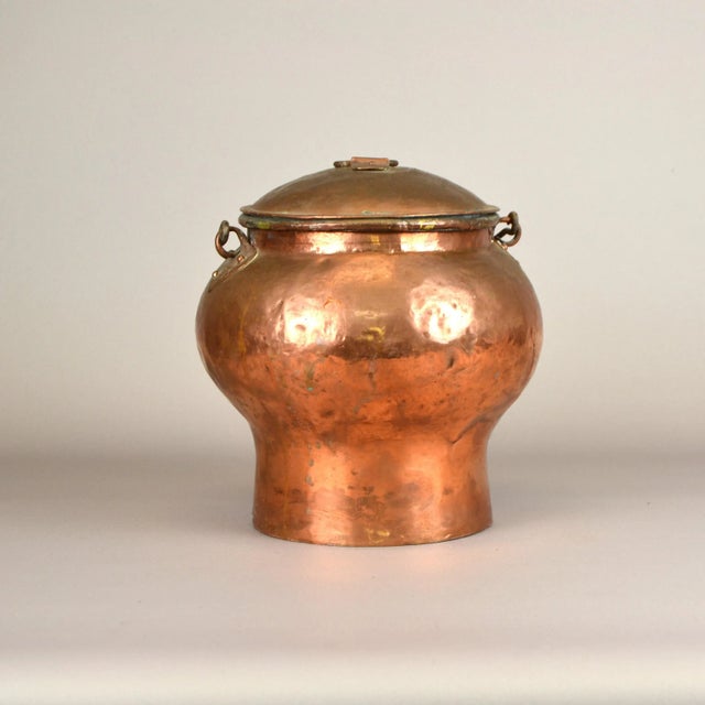 Rustic Large Antique Copper Water Vessel For Sale - Image 3 of 5