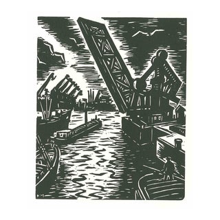 Frans Masereel, The Bridge, 1964, Woodcut For Sale