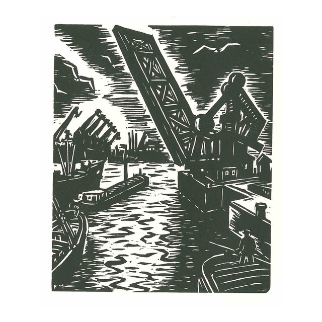 Frans Masereel, The Bridge, 1964, Woodcut For Sale
